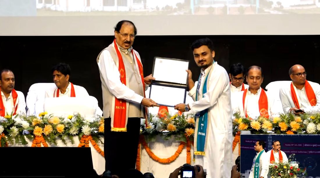 Arijit Das receiving his M.Tech degree at the IIT Patna convocation