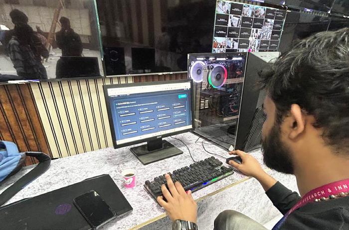 An engineer developing at a desk