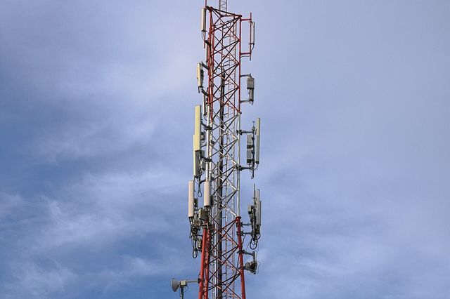 A cellular base-station tower