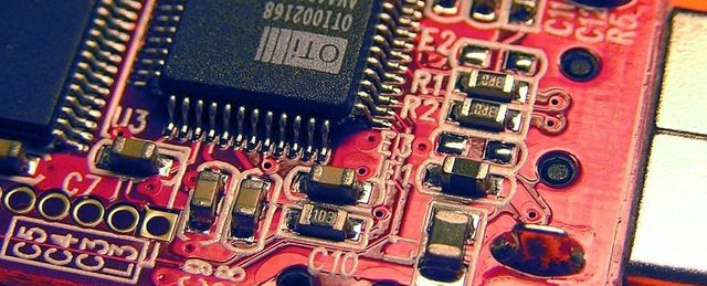 Surface-mount components on a circuit board