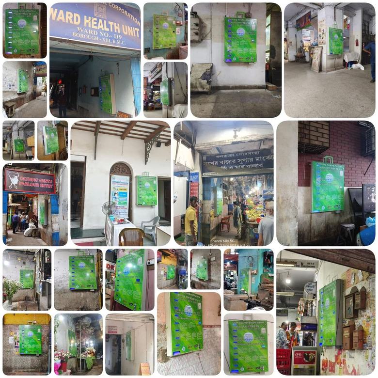 Machines installed across many public locations