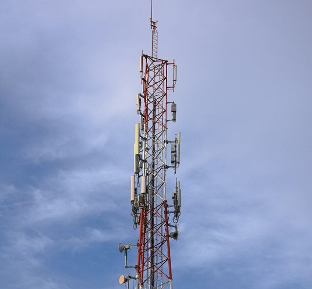 A cellular base-station tower