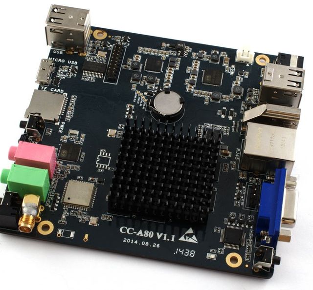 A single-board computer with a heatsink